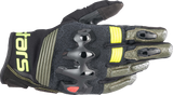 ALPINESTARS Halo Gloves - Forest Black/Fluo Yellow - Small 3504822-6085-S