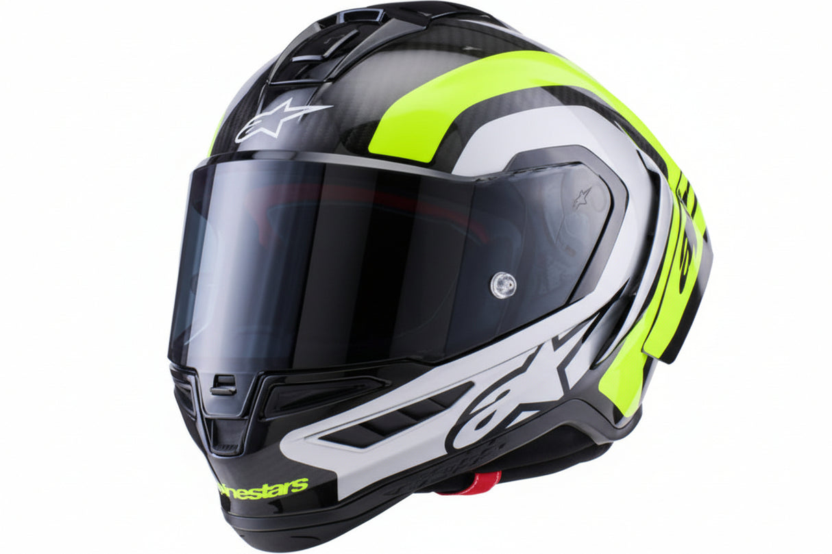 ALPINESTARS  Supertech R10 Helmet - 22.06 - Arius - Gloss Black/Silver/Yellow Fluo - 2XL  8203926-1699-2XL