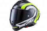 ALPINESTARS  Supertech R10 Helmet - 22.06 - Arius - Gloss Black/Silver/Yellow Fluo - 2XL  8203926-1699-2XL