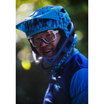 KALI DH Invader Helmet - LTD Glitch - Matte Navy/Cyan - L-2XL 0211323227