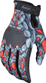 ICON Hooligan™ Kryola Kreep Gloves - Red - Small 3301-4728