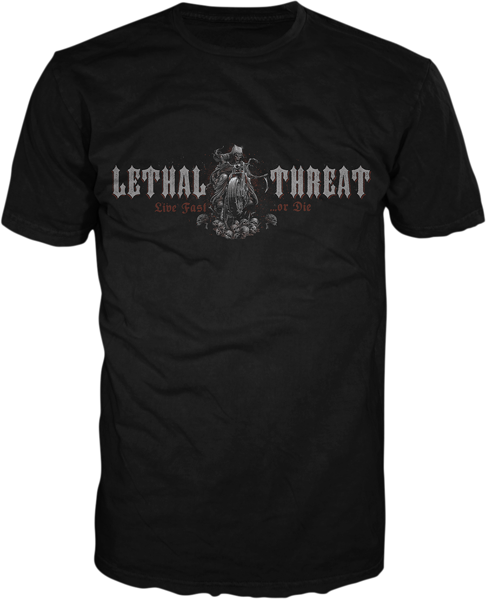 LETHAL THREAT Live Fast Reaper T-Shirt - Black - Large LT20855L