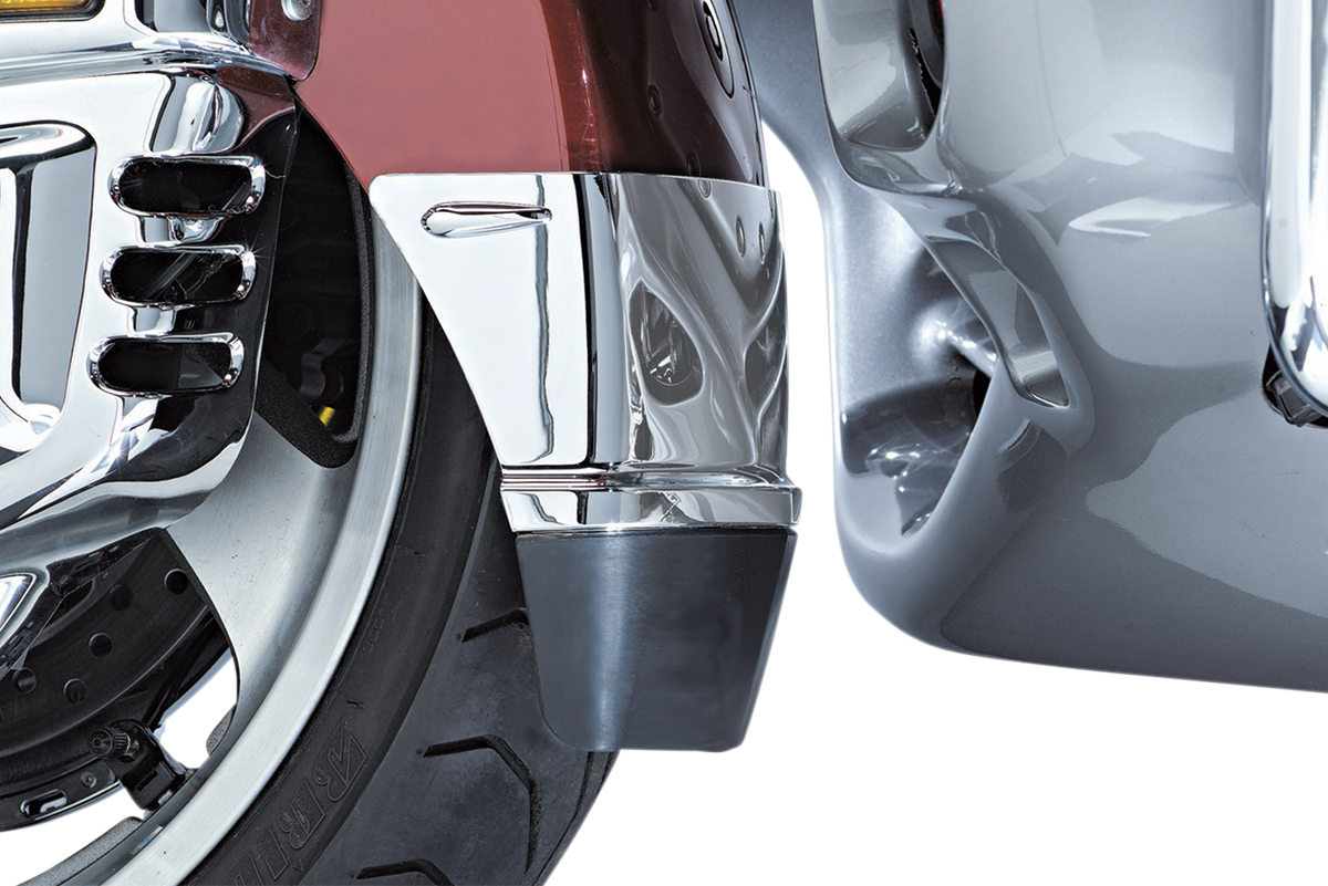 KURYAKYN Front Fender Extension - Chrome/Black 7352