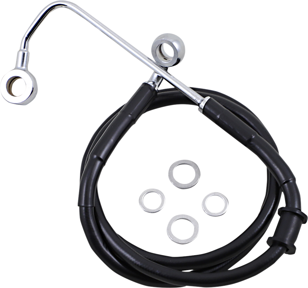 DRAG SPECIALTIES Brake Line - +10" - Black - '15-'17 Softail 618302-10BLK