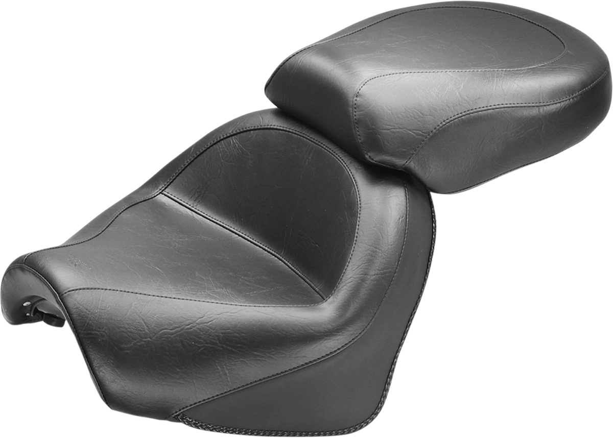 MUSTANG Seat - Vintage - Wide - Touring - Without Driver Backrest - Two-Piece - Smooth - Black - Suzuki 75811