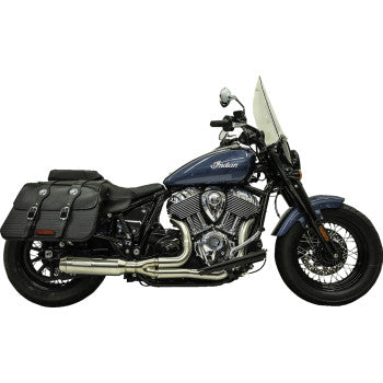 BASSANI XHAUST Sistema de escape 2 en 1 con silenciador Super Bike - Acero inoxidable - Negro para Indian Super Chief 2022-2023 8H12SS 