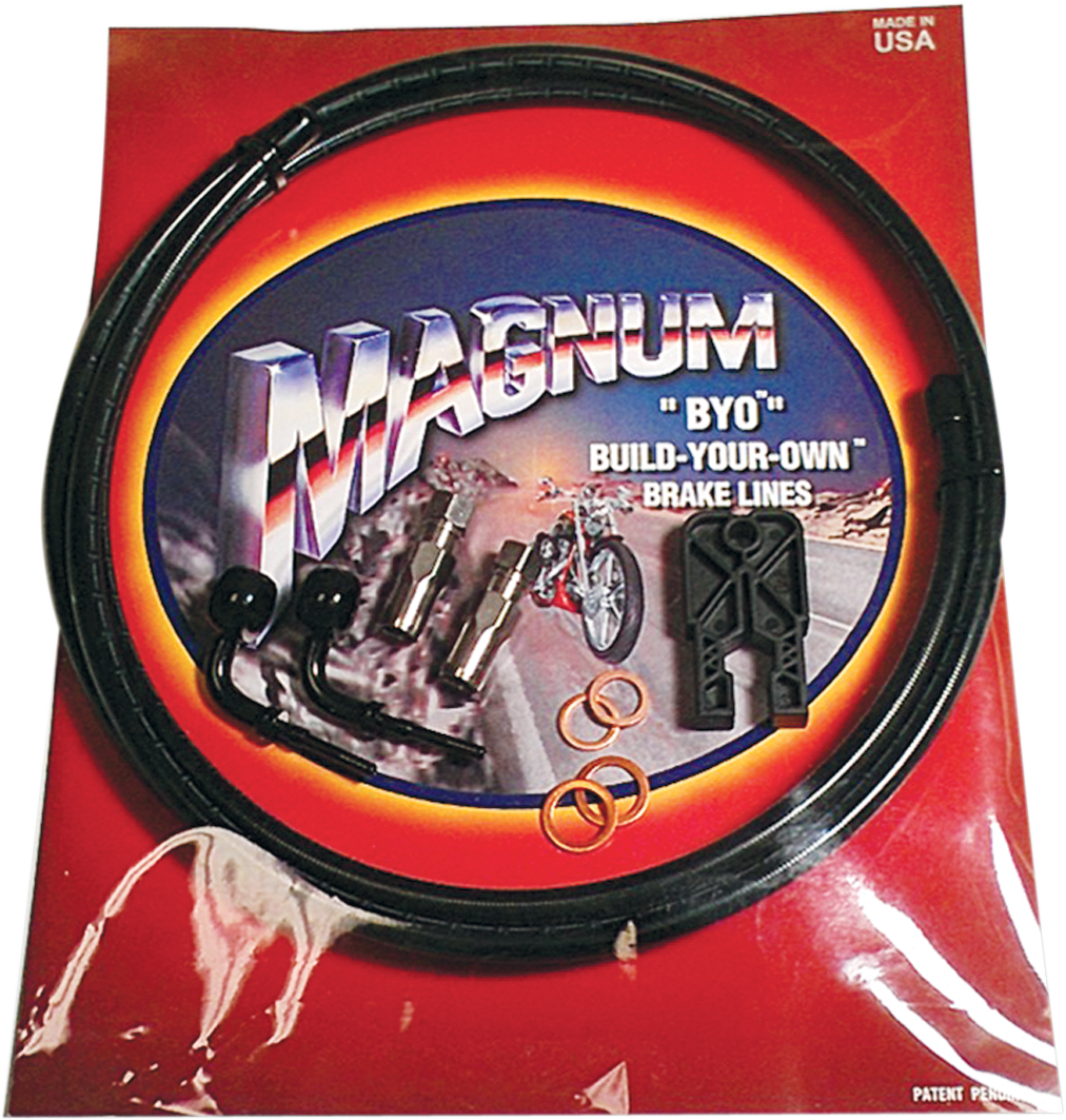 MAGNUM Brake Line Kit - Single Disc - 7/16"-Straight - 6' - Black Stainless Steel 496700A