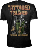 LETHAL THREAT Tattooed & Trashed T-Shirt - Black - Large LT20892L