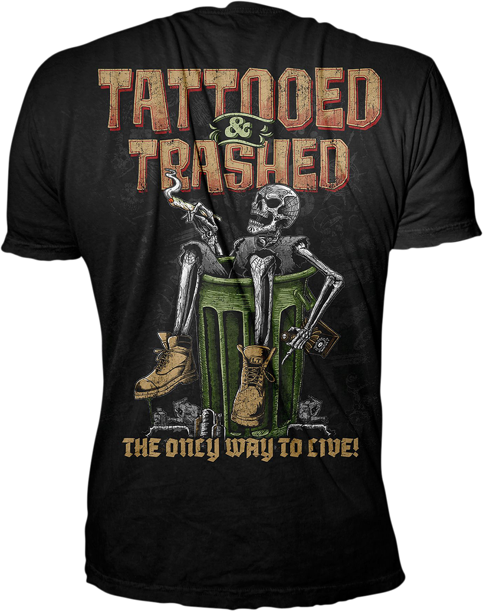 LETHAL THREAT Tattooed & Trashed T-Shirt - Black - 4XL LT20892-4XL