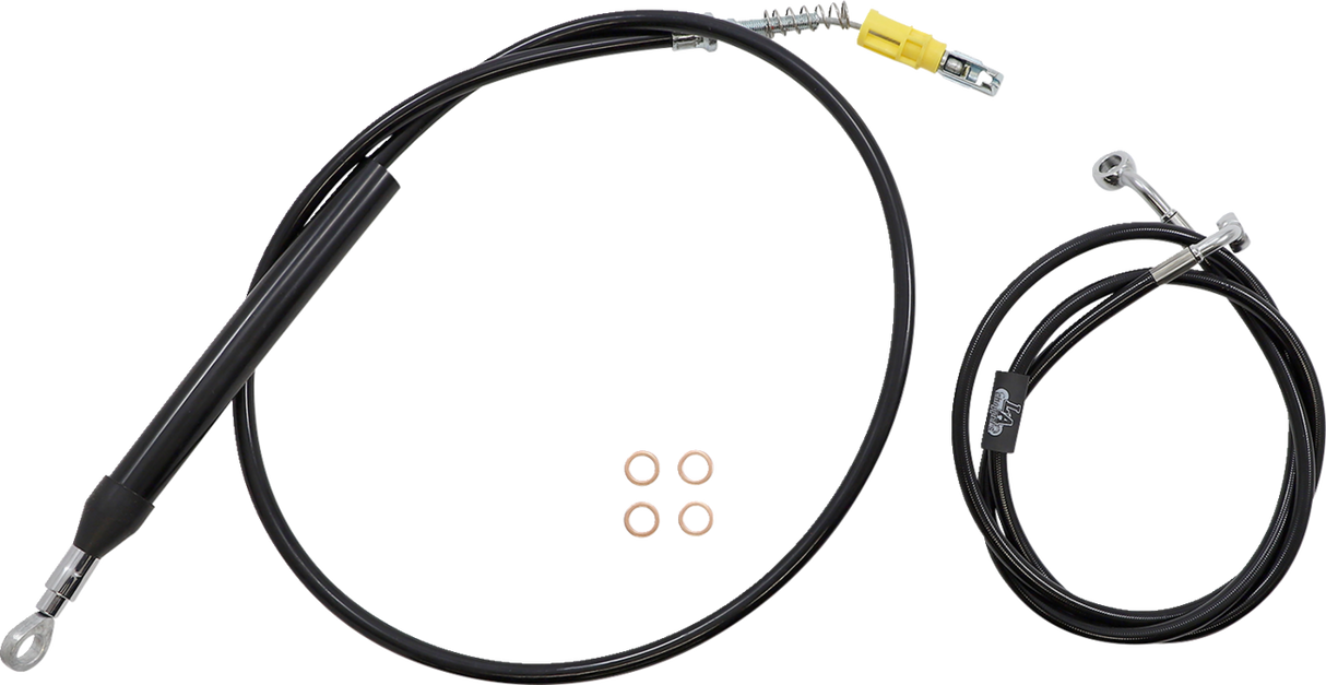 LA CHOPPERS Handlebar Cable/Brake Line Kit- Quick Connect - Complete - 18" - 20" Ape Hanger Handlebars - Black LA-8156KT2-19B