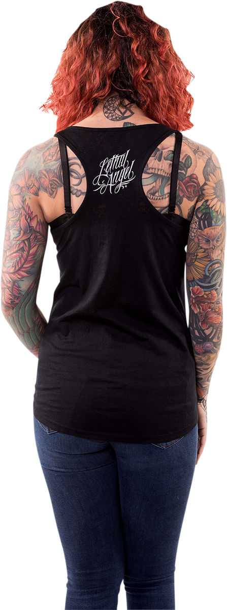 LETHAL THREAT Women's Dark Widow Razor Back Tank Top - Black - Medium LA20508M