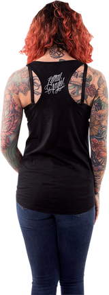 LETHAL THREAT Women's Dark Widow Razor Back Tank Top - Black - XL LA20508XL