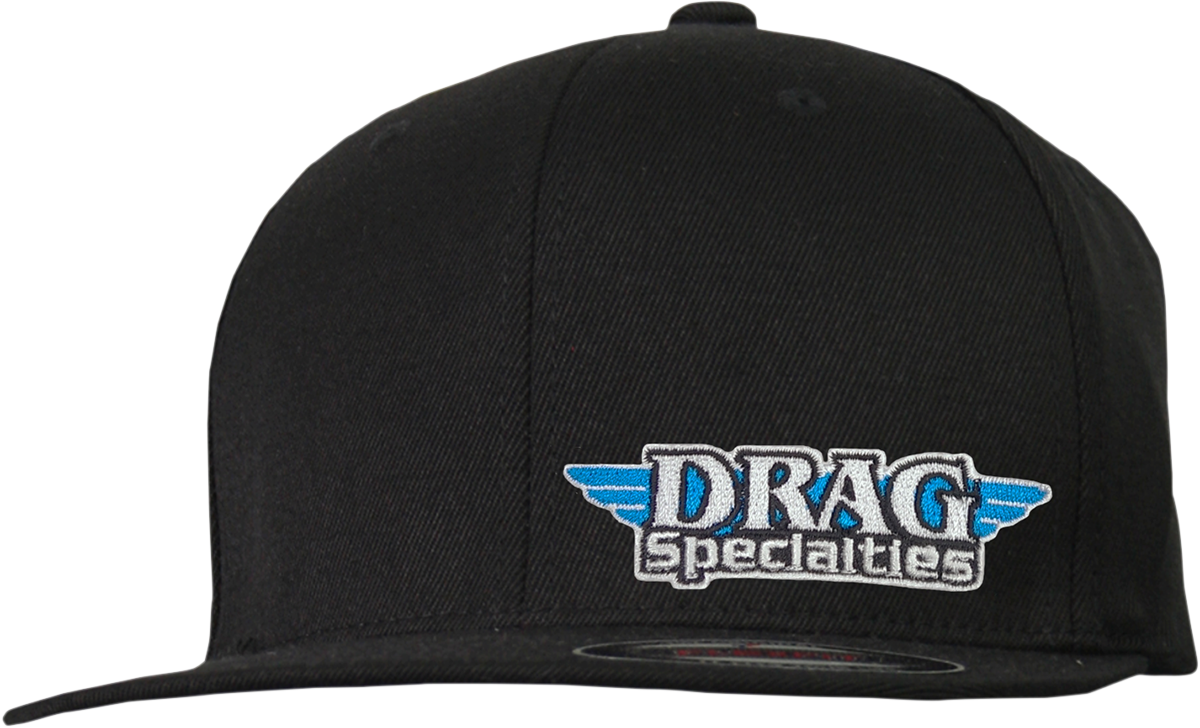 THROTTLE THREADS Drag Specialties Flat Bill Hat - Black DRG23H12BKOR