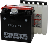 Parts Unlimited Agm Battery - Ytx16-Bs .8 L Ctx16-Bs