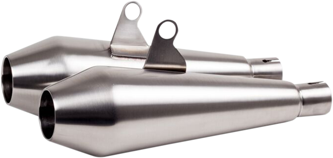 BRITISH CUSTOMS Shorty Predator Pro™ Mufflers - Brushed Triumph Street Twin 900 BC902-112-BR