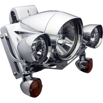 HEADWINDS Extended Headlight Bezel - 7" - Raven - Chrome 1-7128VCA