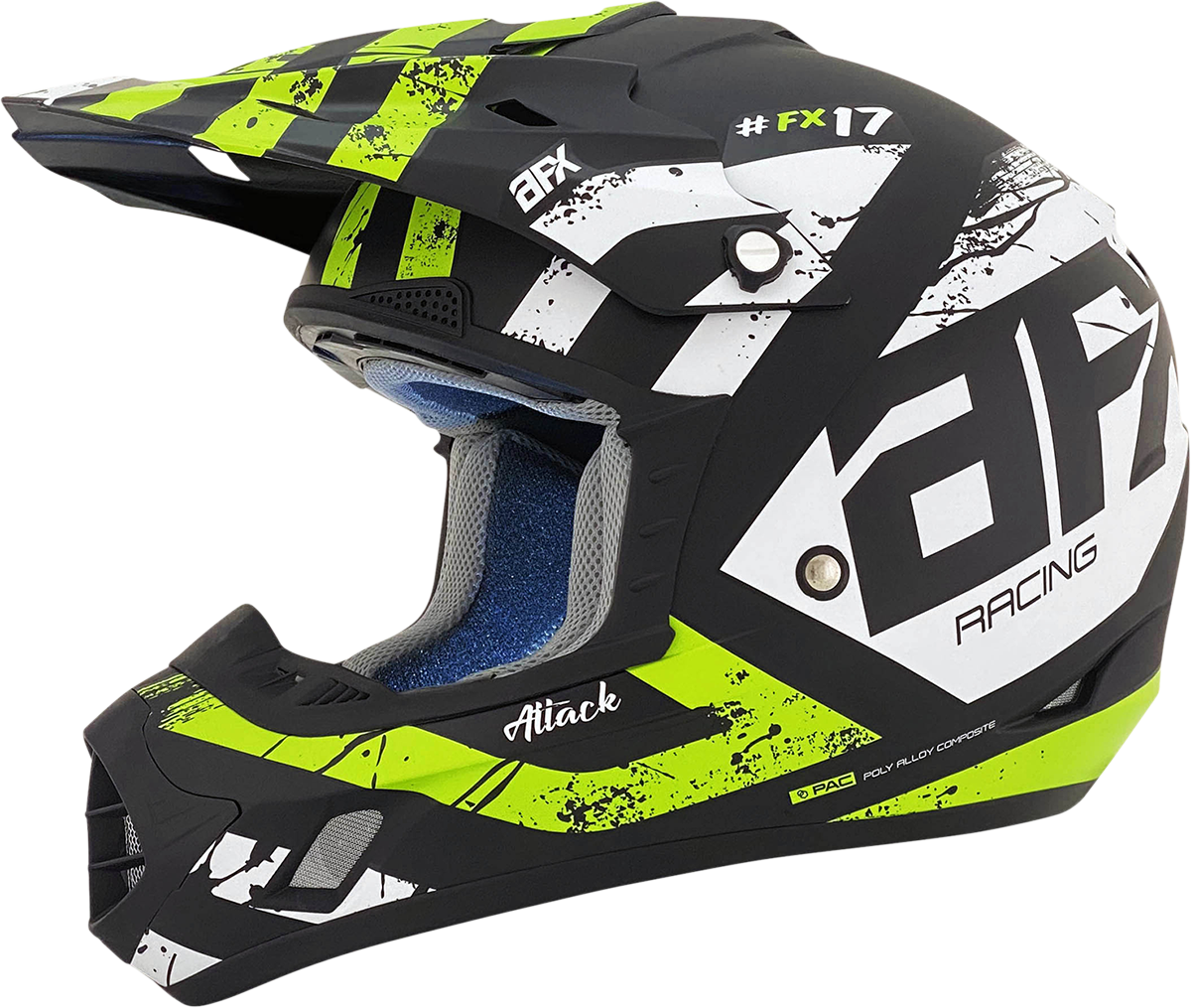 AFX FX-17 Helmet - Attack - Matte Black/Green - 2XL 0110-7183