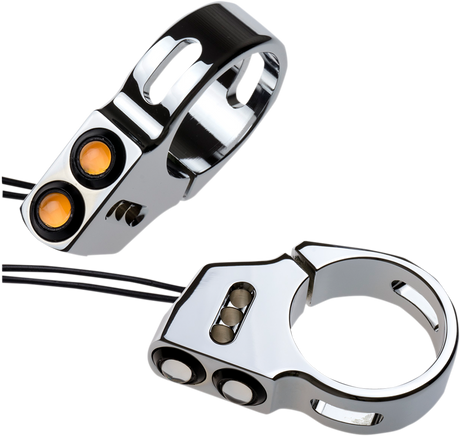 JOKER MACHINE Rat Eye LED Turn Signals - 41 mm - Chrome 05-200-2C