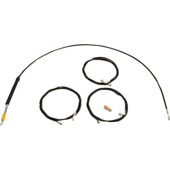 LA CHOPPERS Handlebar Cable/Brake Line Kit - 18" - 20" Ape Hanger Handlebars - Black Vinyl LA-8059KT-19B