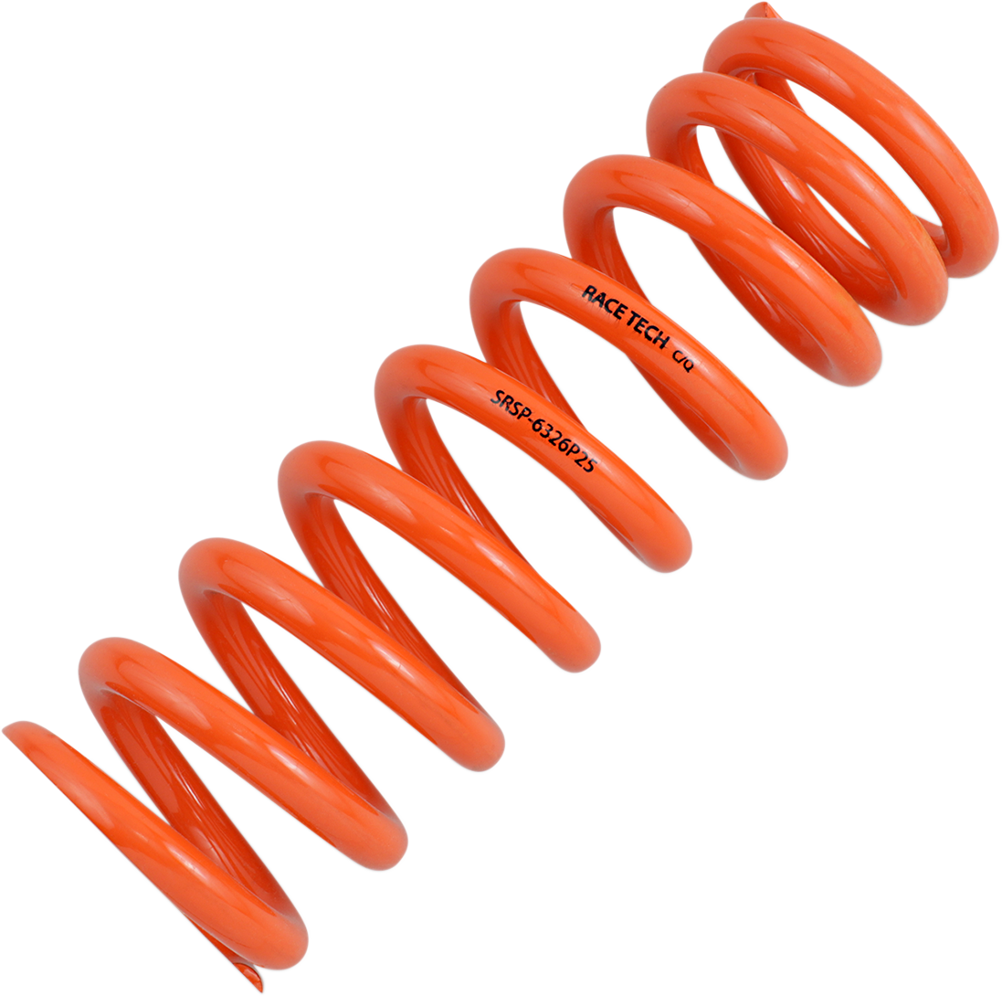 RACE TECH Progressively Wound Shock Spring - Orange - P25 - Spring Rate 493 lbs/in SRSP 6326P25