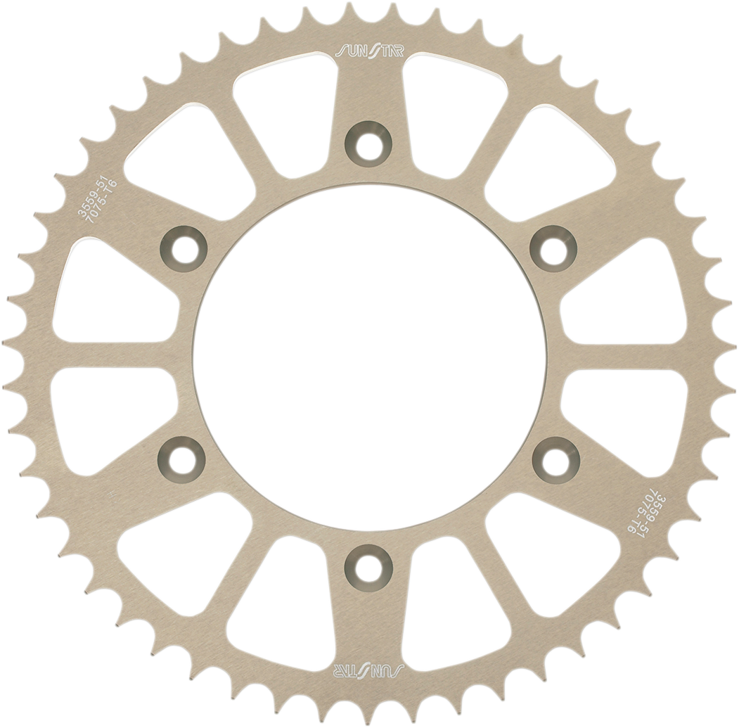 SUNSTAR SPROCKETS Rear Sprocket - 51 Tooth - Honda - Gold 5-355951