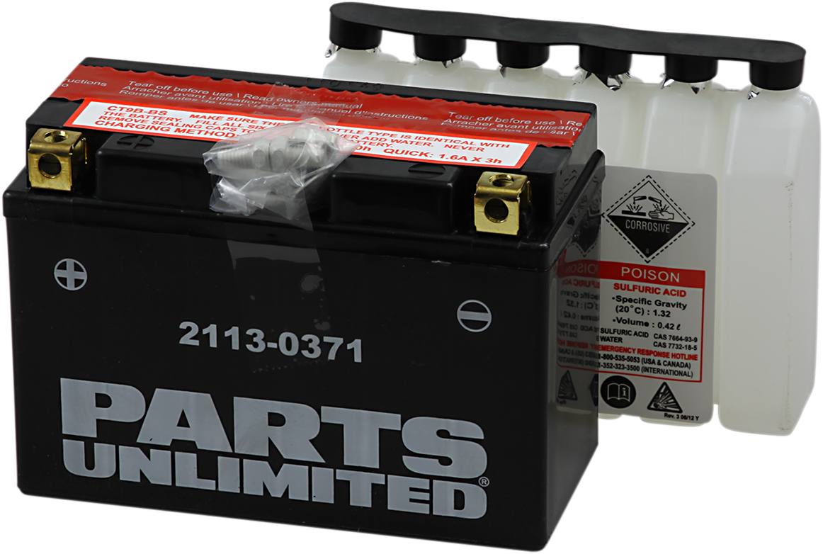 Parts Unlimited Agm Battery - Yt9b-Bs Ct9b-Bs