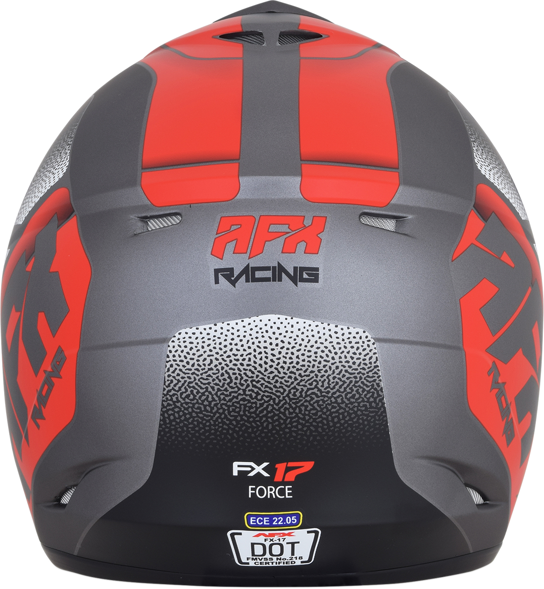 AFX FX-17 Helmet - Force - Frost Gray/Red - Large 0110-5205