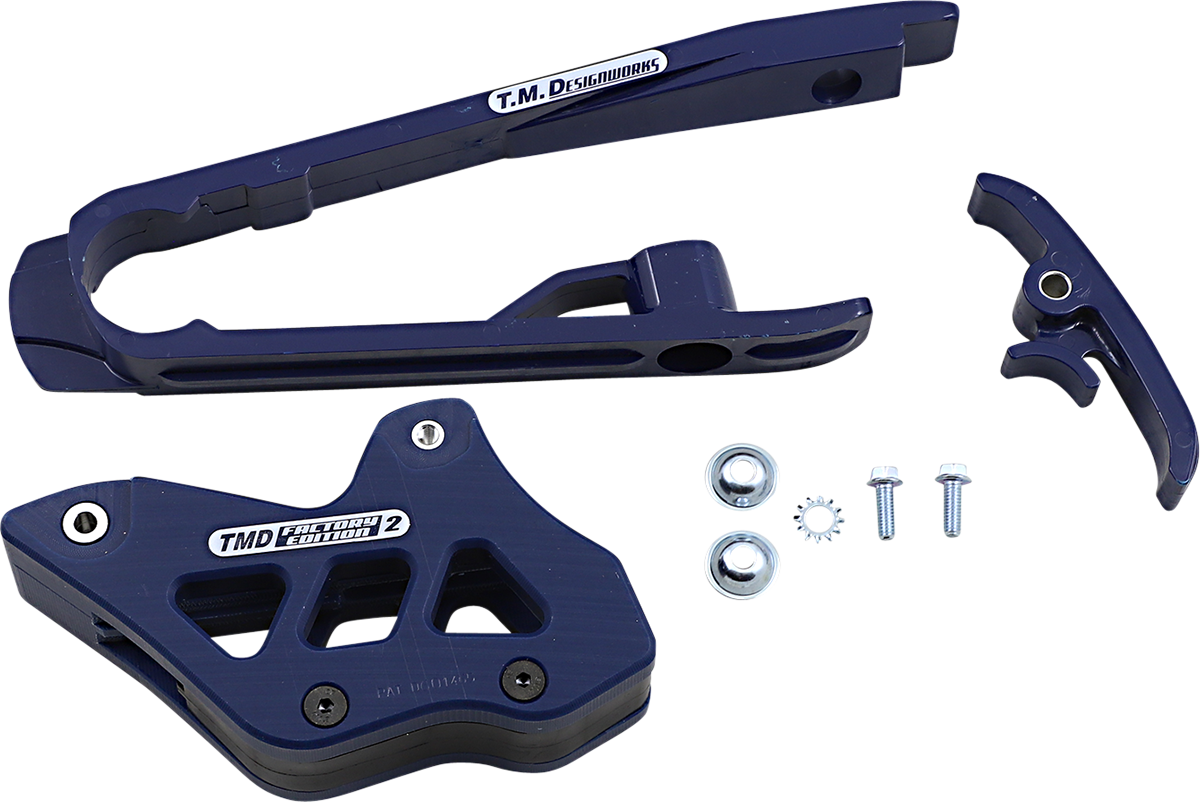 T.M. DESIGNWORKS Chain Guide/Slider - KTM/Husqvarna - Blue DCK-KT3-BL2