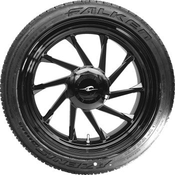 COASTAL MOTO Hurricane 3D Rear Right Wheel - Black (18") | Falken Tire (215/45ZR18) PKG-HURR-187T-SB