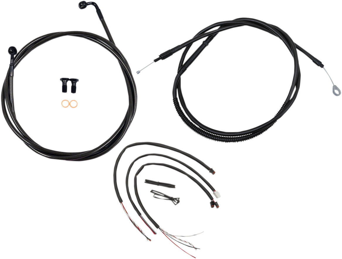 LA CHOPPERS Cable Kit - 15" - 17" Ape Hanger Handlebars - Midnight LA-8153KT2-16M