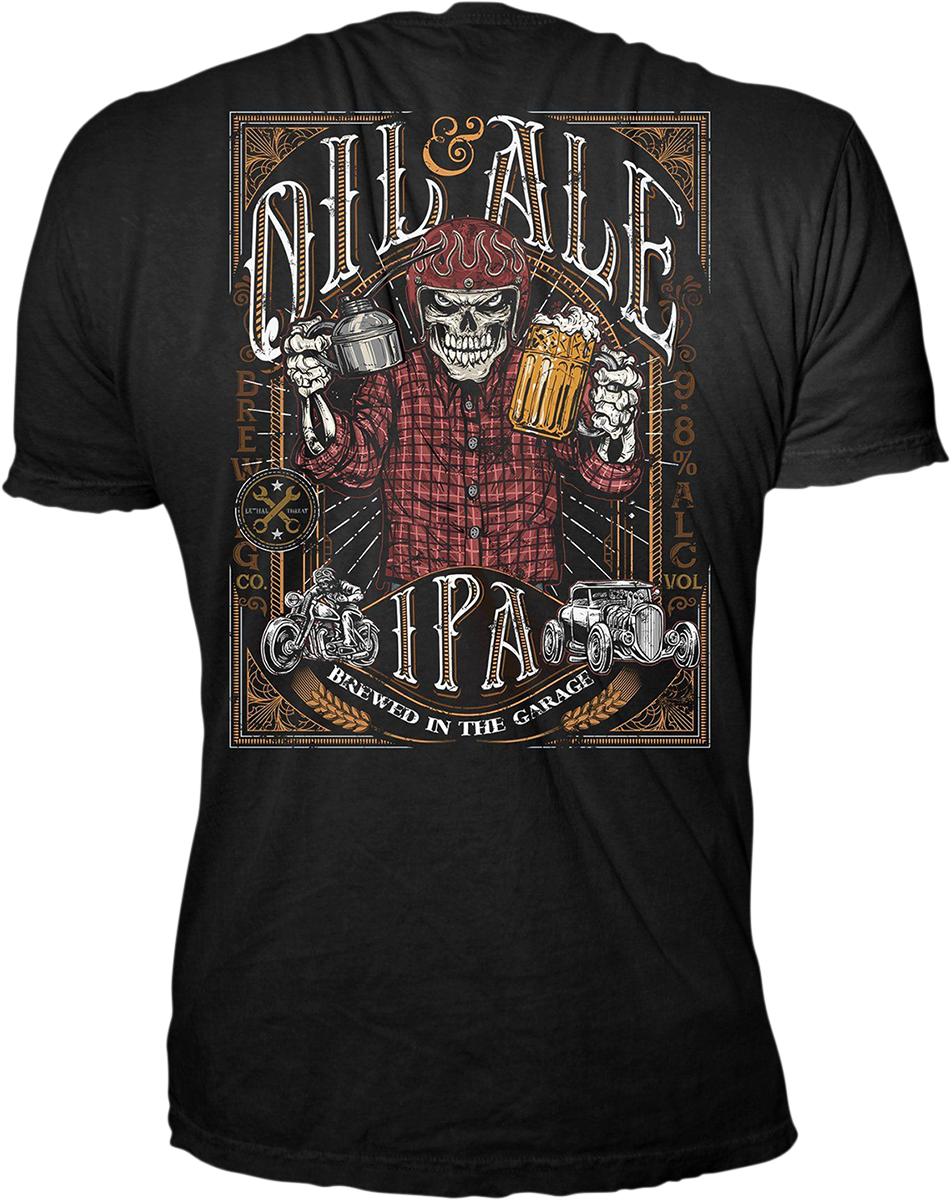 LETHAL THREAT Oil & Ale T-Shirt - Black - Medium LT20739M