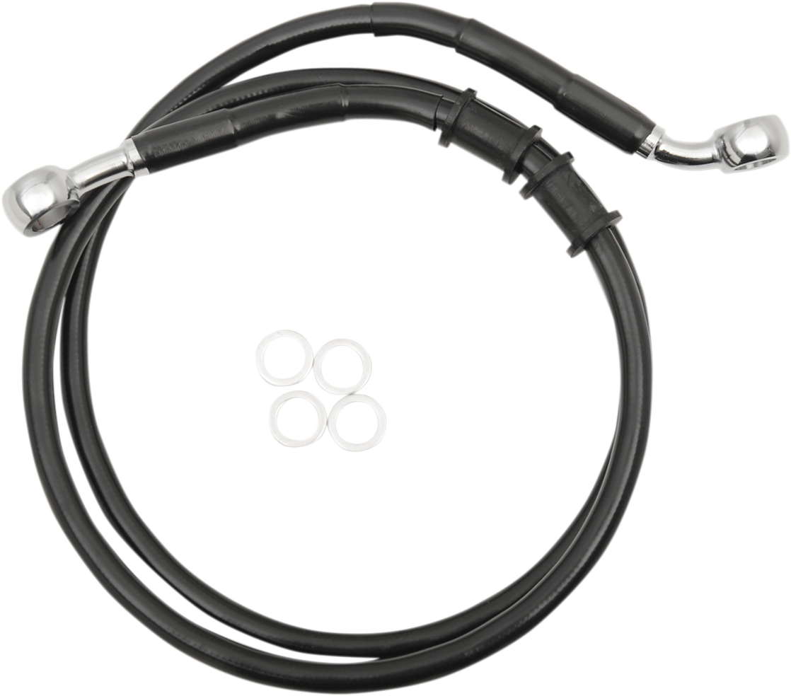 DRAG SPECIALTIES Brake Line - Front - +6" - Black - XL 614771-6BLK