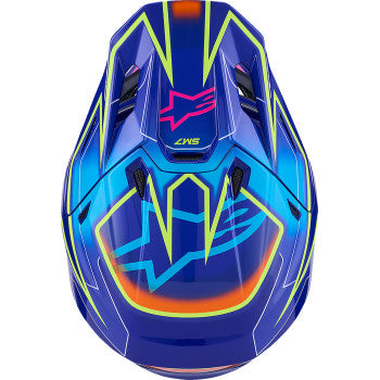 ALPINESTARS SM7 Helmet - Cast - Gloss/Blue/Pink/Yellow Fluo - Large 8302626-7254-L