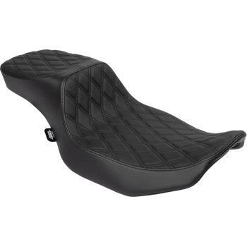 DRAG SPECIALTIES Performance Predator 2-Up Seat - Vinyl - Black Double Diamond Stitch - FLHX/FLTR '23-'24 0801-1941