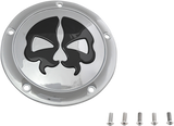 DRAG SPECIALTIES Split Skull Derby Cover - Chrome - 5-Hole 78043B2