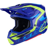 ALPINESTARS SM7 Helmet - Deed - Gloss Blue/Yellow Fluo - Medium 8302426-7253-M