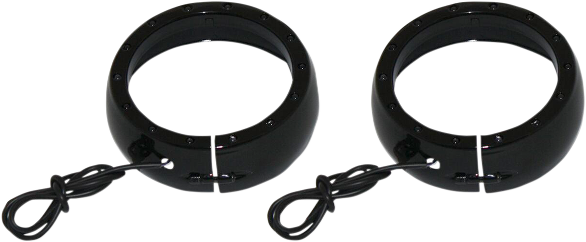 CUSTOM DYNAMICS Lighted Passing Lamp Trim Ring '96-'05 FLHT - Black CDTB-45TR-3B