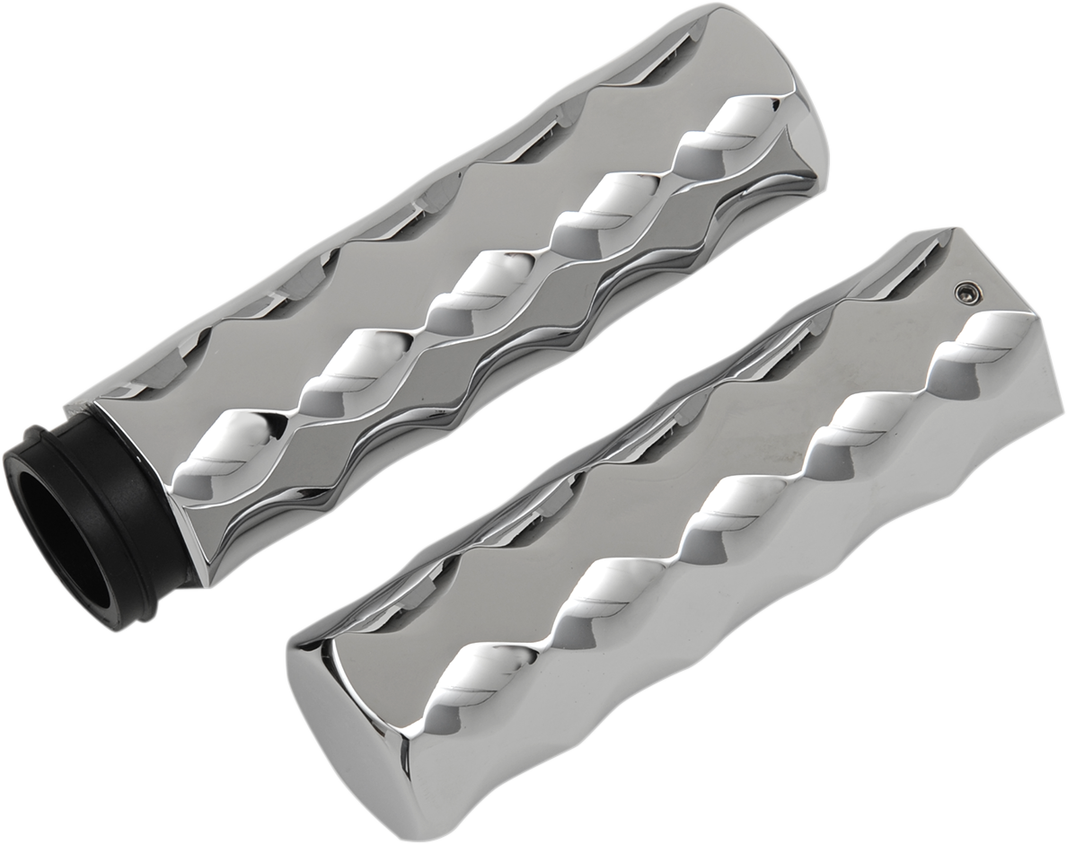 LA CHOPPERS Grips - Hex - TBW - Chrome LA-7491-00