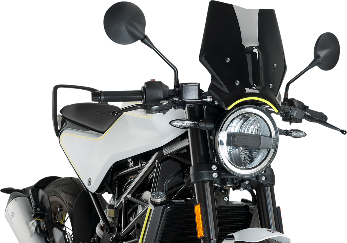 PUIG HI-TECH PARTS New Generation Windscreen - Black - Husqvarna 9702N