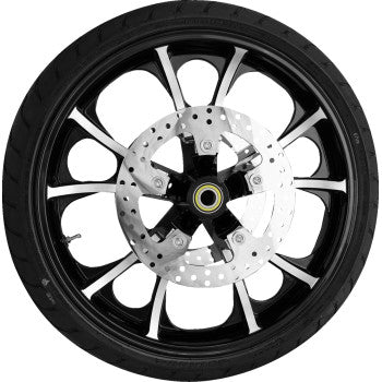 COASTAL MOTO Largo Front Wheel - Black Cut (21") | Rotors (11.8") | Dunlop Tire (130/60B21) PKG-LGO213BC-ABST