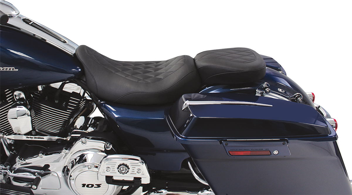 MUSTANG Seat - Wide Tripper Solo - without Backrest - Diamond - Black 76694