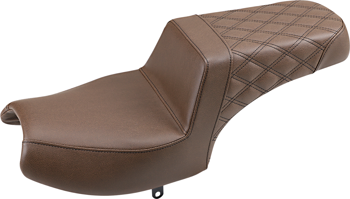 SADDLEMEN Step Up Seat - Front Smooth/Rear Lattice - Brown - Challenger I20-06-173BR