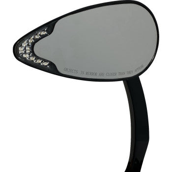 CUSTOM DYNAMICS Mirror - Side View - with LED Turn Signal - Black CD-MIR-PLUG-B