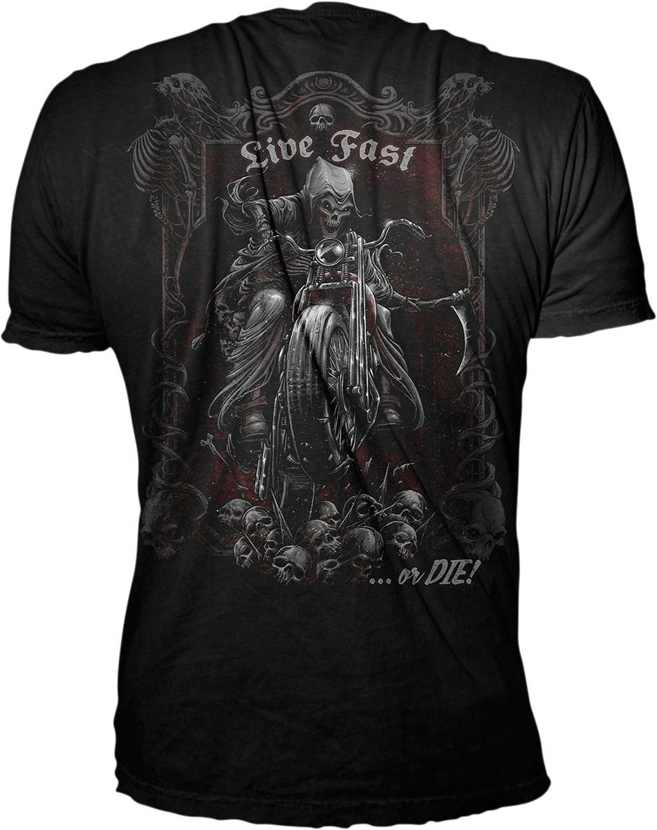 LETHAL THREAT Live Fast Reaper T-Shirt - Black - 3XL LT20855XXXL