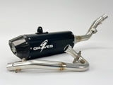 Graves Full Stainless Exhaust - Black Crf300   2021-2023 Exh-21c3l-Fsak