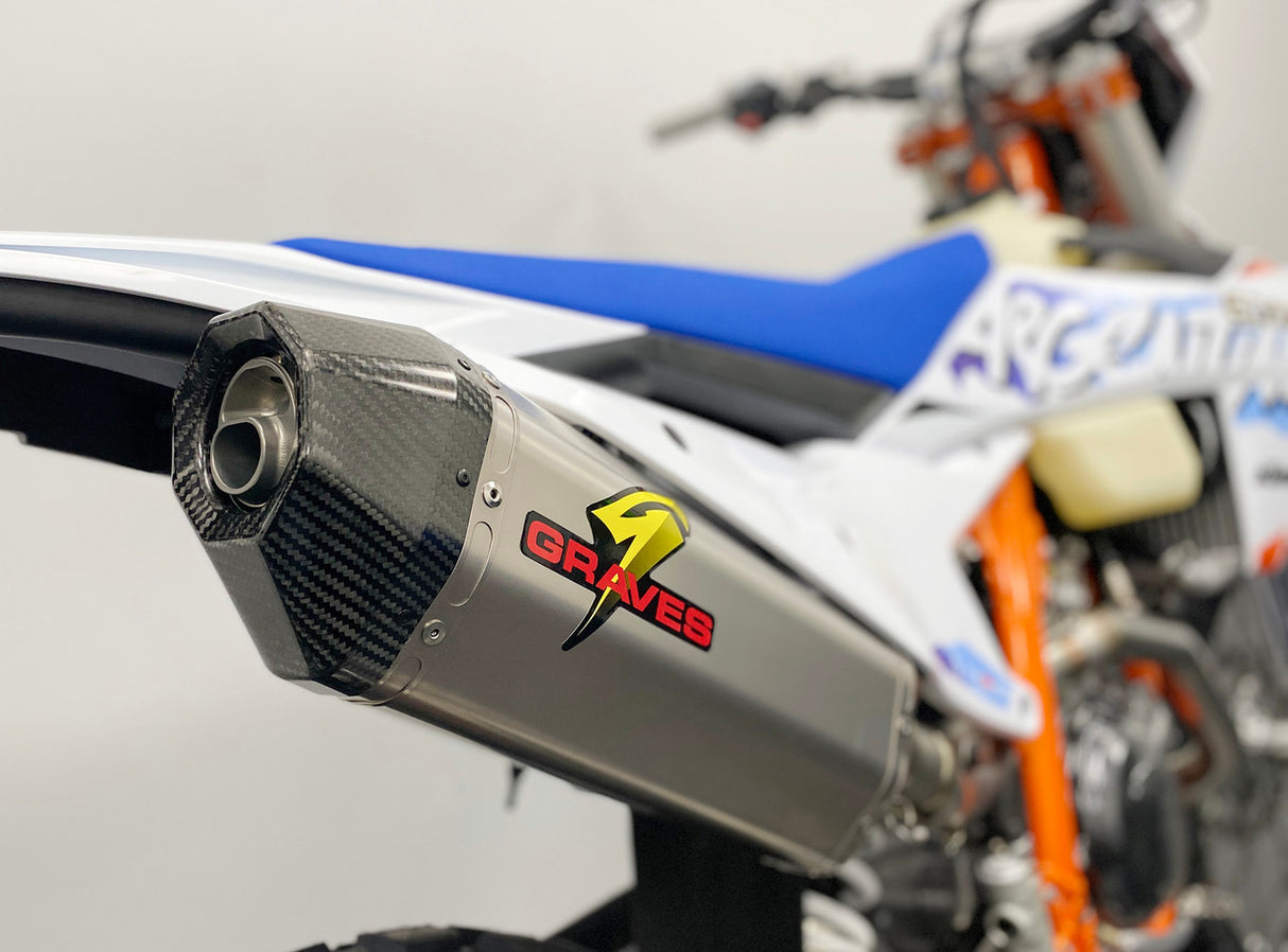 Graves Multi Fitment Dualsport Titanium Exhaust - Ktm - Husqvarna - Gasgas  2024 Exk-24exc-Sot