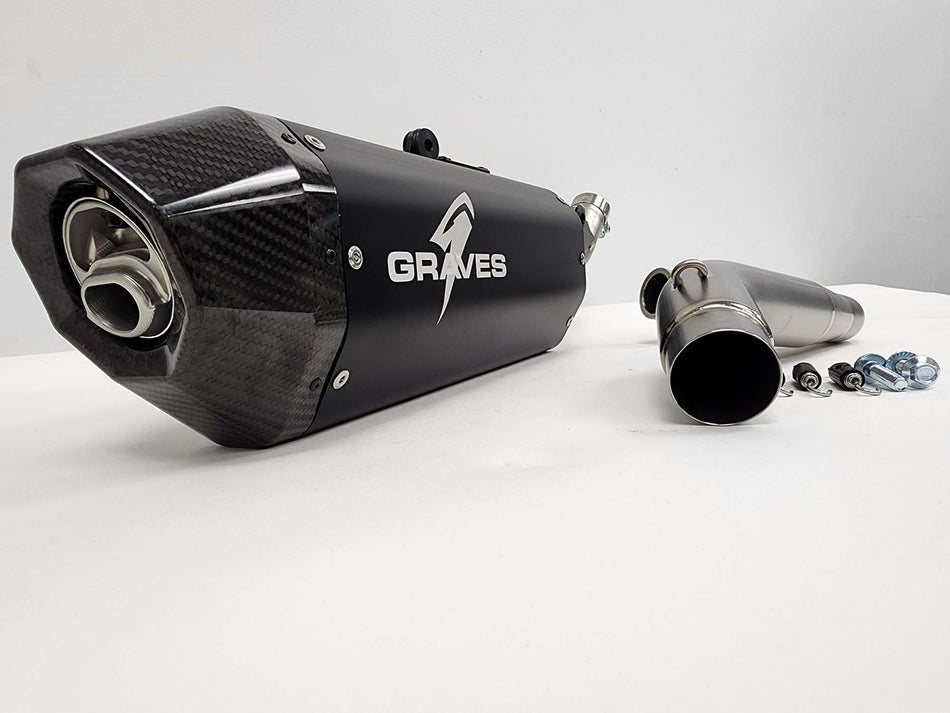 Graves MotorSports Honda CRF450RL / L / X Full Exhaust Aluminum - Black EXH-19C4X-FTAK