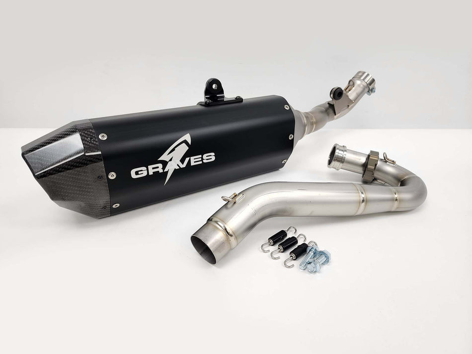Graves MotorSports Honda CRF450RL / L / X Full Exhaust Aluminum - Black EXH-19C4X-FTAK
