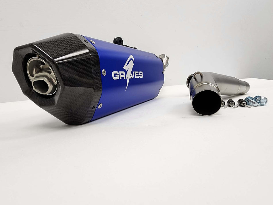 Graves MotorSports  Honda CRF450RL / L / X Full Exhaust Aluminum - Blue EXH-19C4X-FTAB