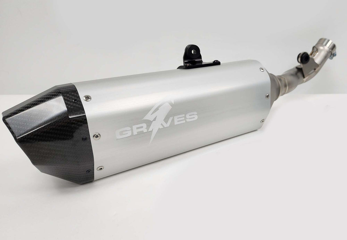 Graves MotorSports Honda CRF450RL / L / X Full Exhaust Aluminum - Silver EXH-19C4X-FTA